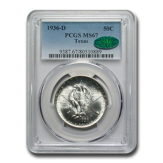 1936-D Texas Independence Centennial Half Dollar MS-67 PCGS CAC 1936-D Texas Independence Centennial Half Dollar MS-67 PCGS CAC