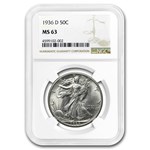 1936-D Walking Liberty Half Dollar MS-63 NGC