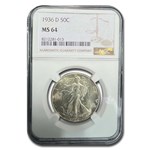 1936-D Walking Liberty Half Dollar MS-64 NGC