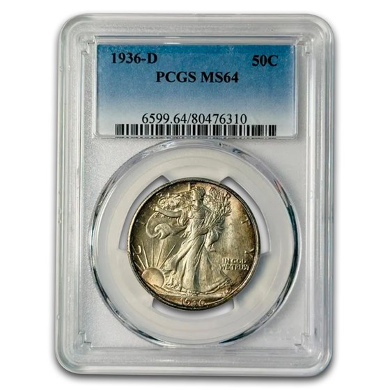 1936-D Walking Liberty Half Dollar MS-64 PCGS