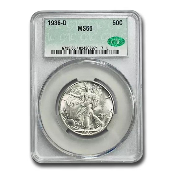 1936-D Walking Liberty Half Dollar MS-66 CACG 1936-D Walking Liberty Half Dollar MS-66 CACG