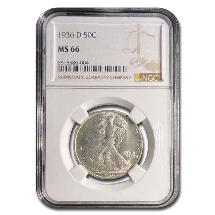 1936-D Walking Liberty Half Dollar MS-66 NGC