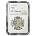 1936-D Walking Liberty Half Dollar MS-66+ NGC