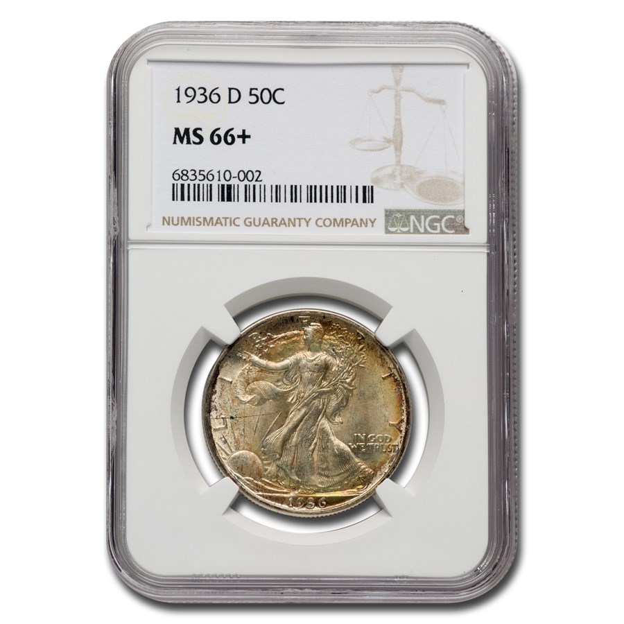 1936-D Walking Liberty Half Dollar MS-66+ NGC