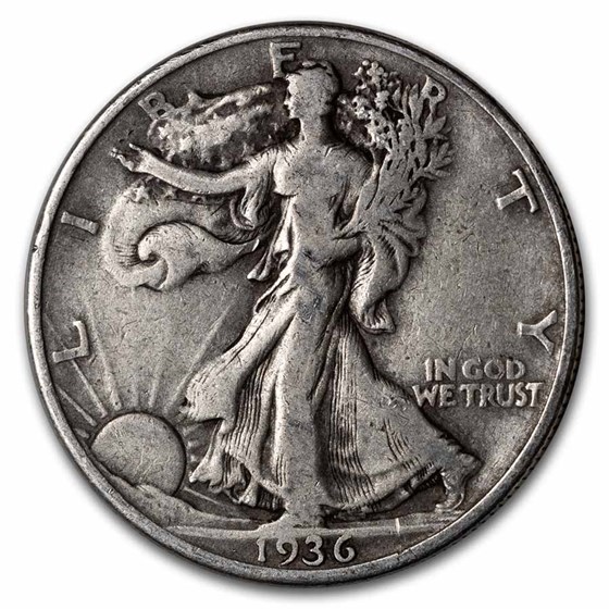 1936-D Walking Liberty Half Dollar VG/VF 1936-D Walking Liberty Half Dollar VG/VF