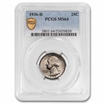 1936-D Washington Quarter MS-64 PCGS