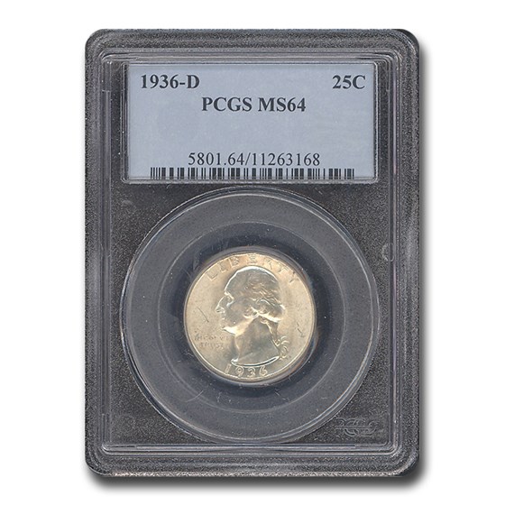 1936-D Washington Quarter MS-64 PCGS 1936-D Washington Quarter MS-64 PCGS