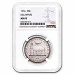 1936 Delaware Tercentenary Half Dollar MS-63 NGC