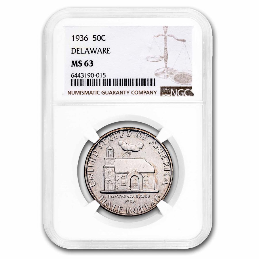 1936 Delaware Tercentenary Half Dollar MS-63 NGC