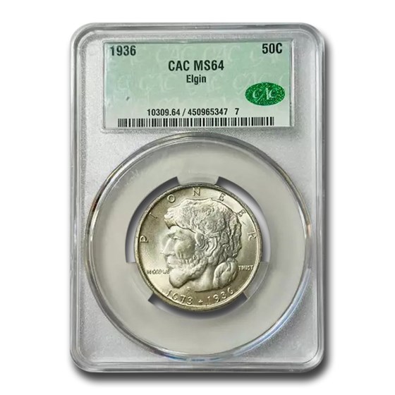 1936 Elgin Centennial Half MS-64 CACG 1936 Elgin Centennial Half MS-64 CACG