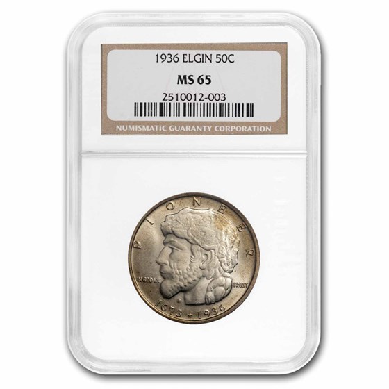 1936 Elgin, Illinois Centennial Half Dollar MS-65 NGC 1936 Elgin, Illinois Centennial Half Dollar MS-65 NGC