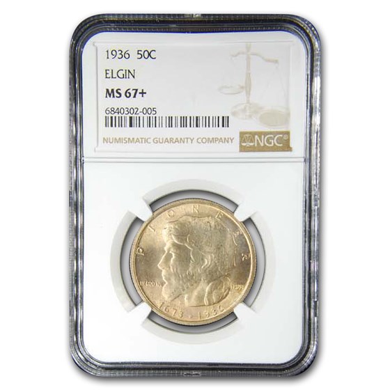 1936 Elgin, Illinois Centennial Half Dollar MS-67+ NGC 1936 Elgin, Illinois Centennial Half Dollar MS-67+ NGC