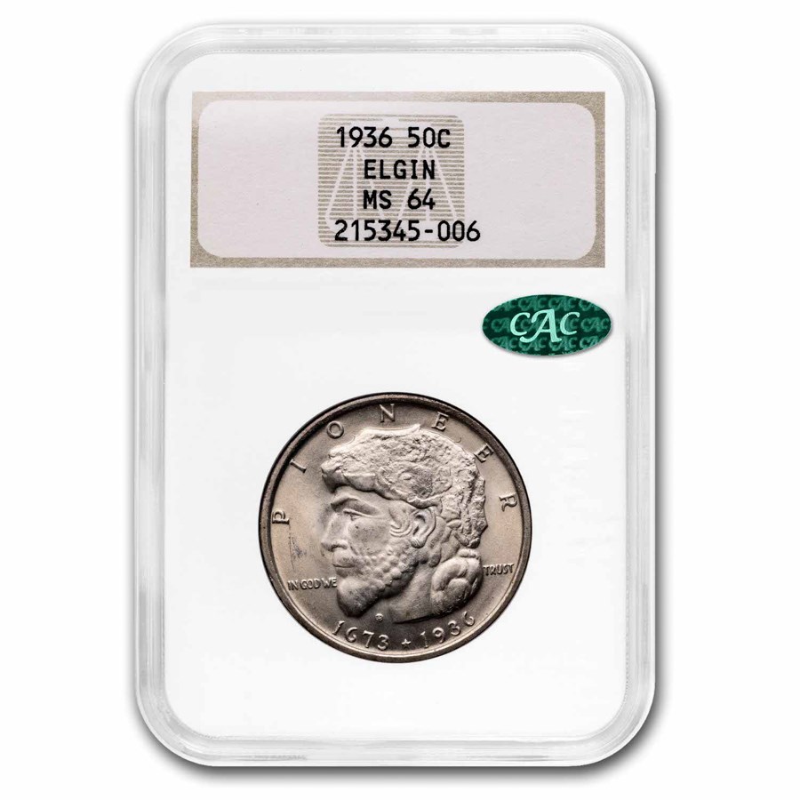 1936 Elgin, Illinois Half Dollar MS-64 NGC CAC (Fatty Holder)