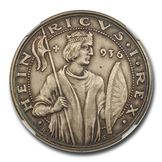 1936 Germany, Third Reich Henry I. AR Medal MS-63 NGC 1936 Germany, Third Reich Henry I. AR Medal MS-63 NGC