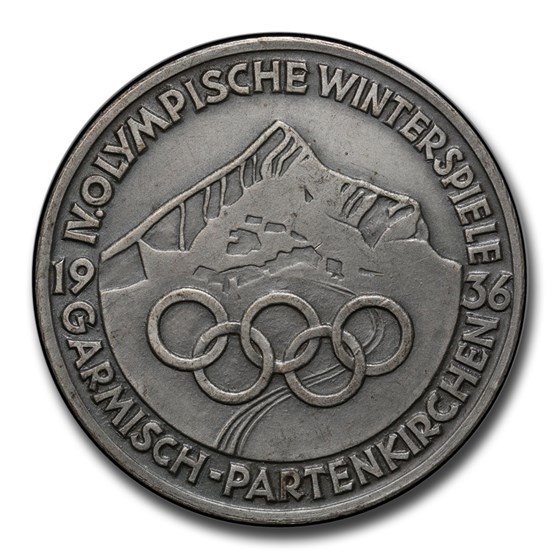 1936 Germany, Third Reich Silvered Bronze Medal SP-63 PCGS 1936 Germany, Third Reich Silvered Bronze Medal SP-63 PCGS