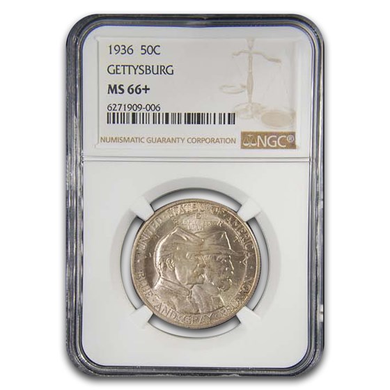 1936 Gettysburg Half Dollar MS-66+ NGC 1936 Gettysburg Half Dollar MS-66+ NGC