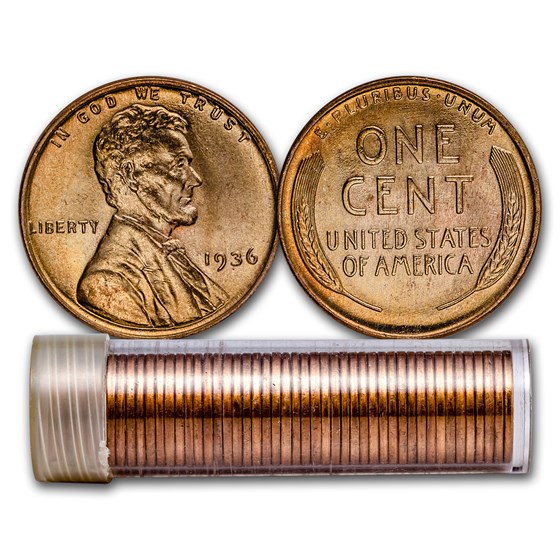 1936 Lincoln Cent 50-Coin Roll BU 1936 Lincoln Cent 50-Coin Roll BU
