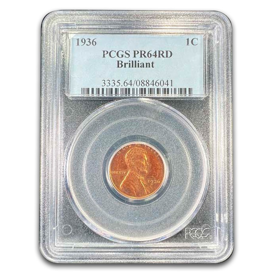 1936 Lincoln Cent PR-64 PCGS (Red)