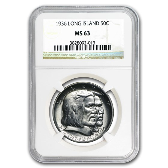1936 Long Island Tercentenary Half Dollar MS-63 NGC 1936 Long Island Tercentenary Half Dollar MS-63 NGC