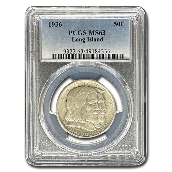 1936 Long Island Tercentenary Half Dollar MS-63 PCGS 1936 Long Island Tercentenary Half Dollar MS-63 PCGS
