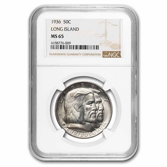 1936 Long Island Tercentenary Half Dollar MS-65 NGC 1936 Long Island Tercentenary Half Dollar MS-65 NGC