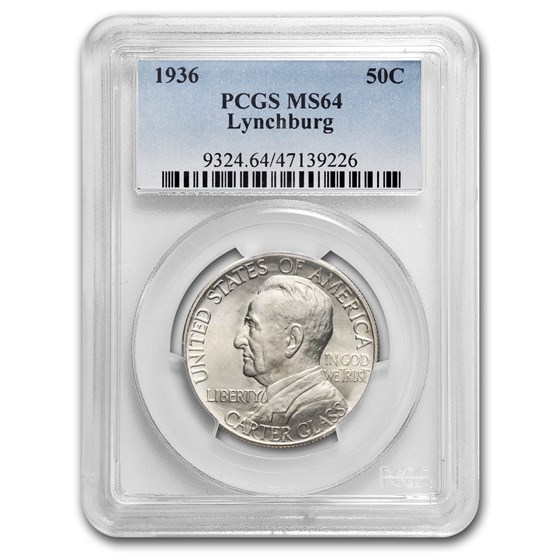 1936 Lynchburg Sesquicentennial Half MS-64 PCGS 1936 Lynchburg Sesquicentennial Half MS-64 PCGS