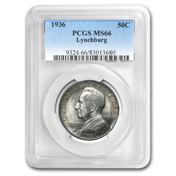 1936 Lynchburg Sesquicentennial Half MS-66 PCGS 1936 Lynchburg Sesquicentennial Half MS-66 PCGS