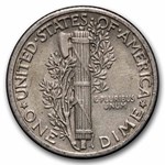 1936 Mercury Dime 50-Coin Roll Avg Circ