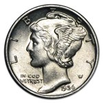1936 Mercury Dime BU