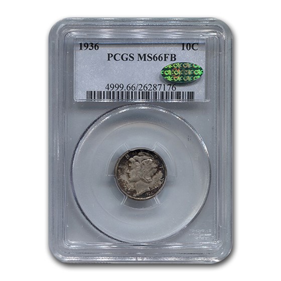 1936 Mercury Dime MS-66 PCGS CAC (FB) 1936 Mercury Dime MS-66 PCGS CAC (FB)