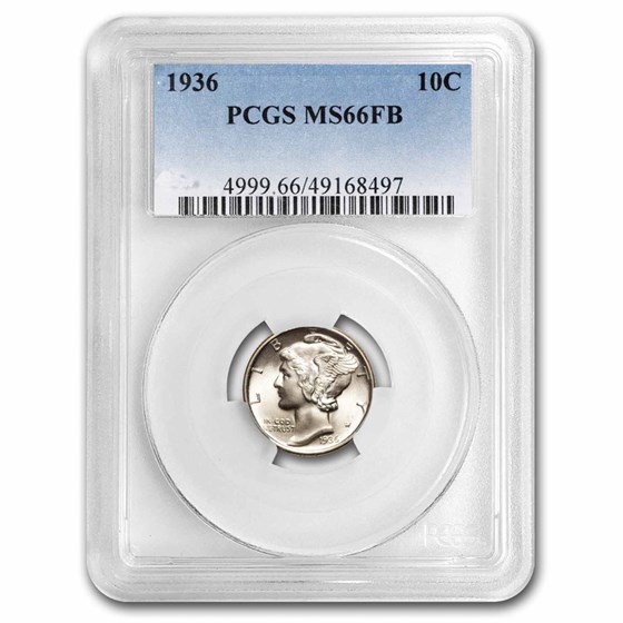 1936 Mercury Dime MS-66 PCGS (FB) 1936 Mercury Dime MS-66 PCGS (FB)