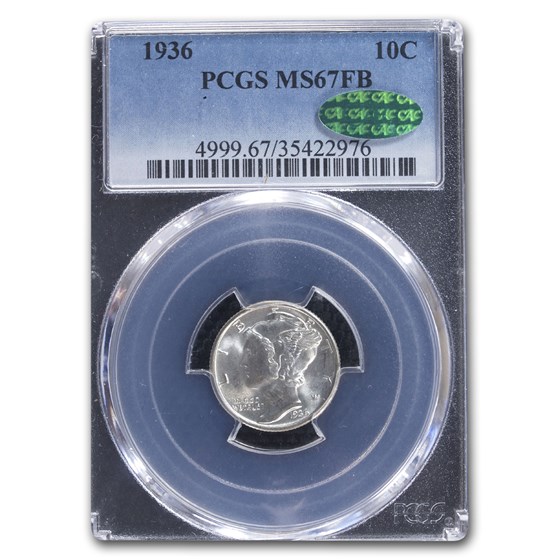 1936 Mercury Dime MS-67 PCGS (FB) 1936 Mercury Dime MS-67 PCGS (FB)