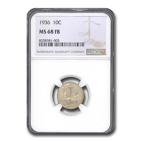 1936 Mercury Dime MS-68 NGC (FB) 1936 Mercury Dime MS-68 NGC (FB)