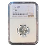 1936 Mercury Dime PF-66 NGC