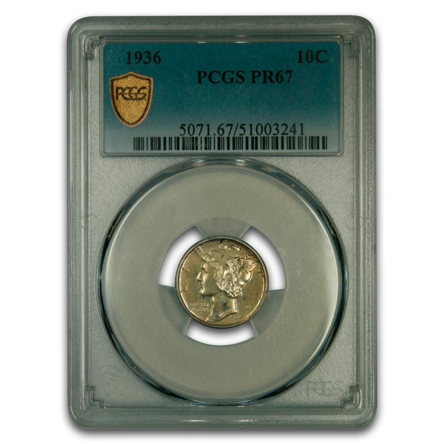 1936 Mercury Dime PR-67 PCGS