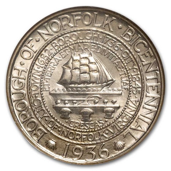 1936 Norfolk Half Dollar MS-65 NGC 1936 Norfolk Half Dollar MS-65 NGC