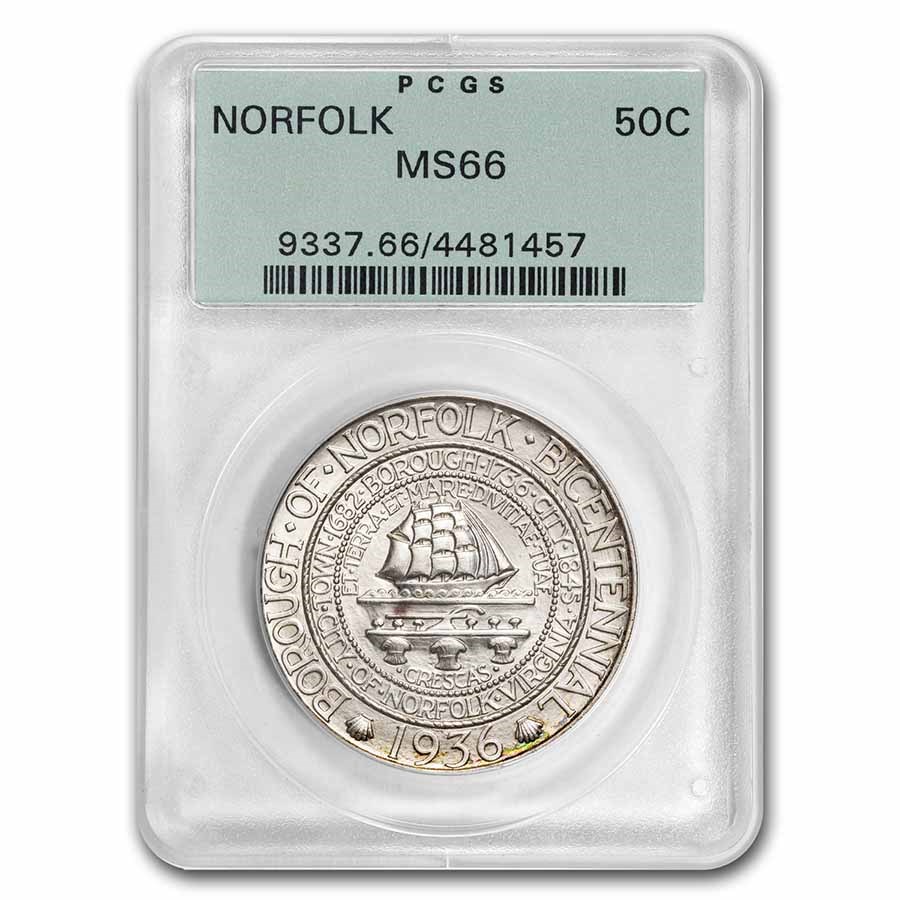1936 Norfolk Half Dollar MS-66 PCGS