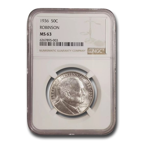 1936 Robinson-Arkansas Half Dollar MS-63 NGC 1936 Robinson-Arkansas Half Dollar MS-63 NGC