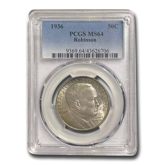 1936 Robinson-Arkansas Half Dollar MS-64 PCGS 1936 Robinson-Arkansas Half Dollar MS-64 PCGS