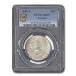 1936-S Arkansas Centennial Commemorative Half Dollar MS-67 PCGS