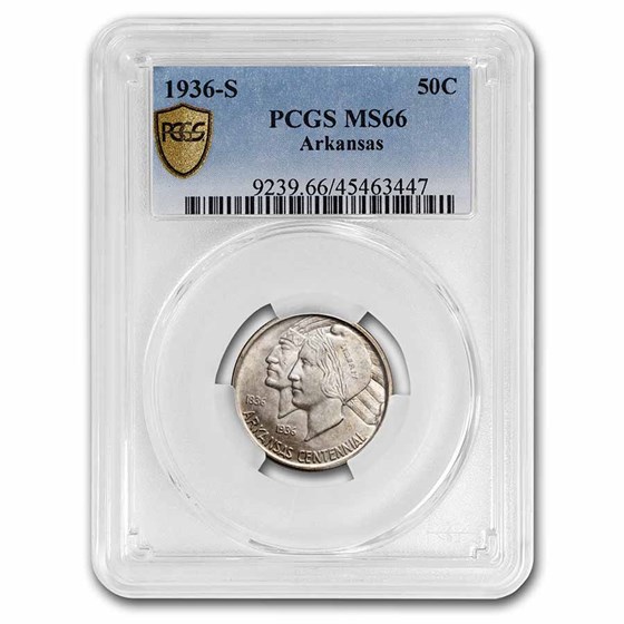 1936-S Arkansas Centennial Half Dollar MS-66 PCGS 1936-S Arkansas Centennial Half Dollar MS-66 PCGS