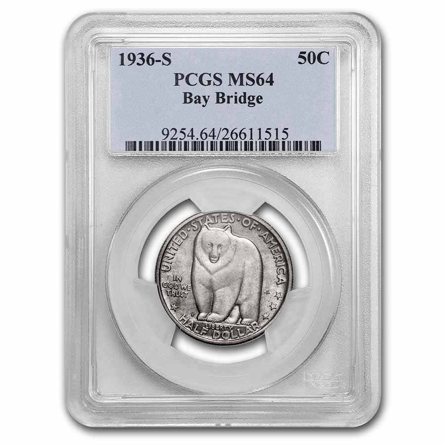 1936-S Bay Bridge Commemorative Half Dollar MS-64 PCGS