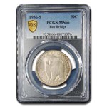 1936-S Bay Bridge Commemorative Half MS-66 PCGS (Toned)