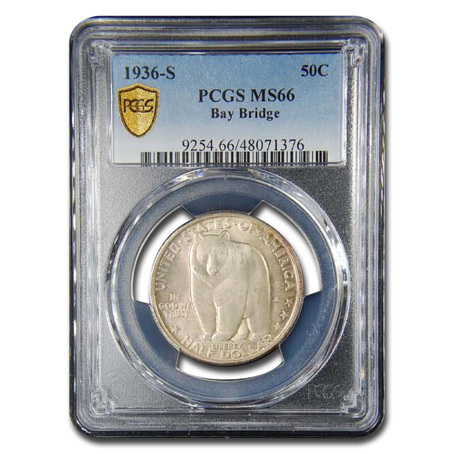 1936-S Bay Bridge Commemorative Half MS-66 PCGS (Toned)