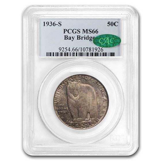 1936-S Bay Bridge Half Dollar MS-66 PCGS CAC 1936-S Bay Bridge Half Dollar MS-66 PCGS CAC