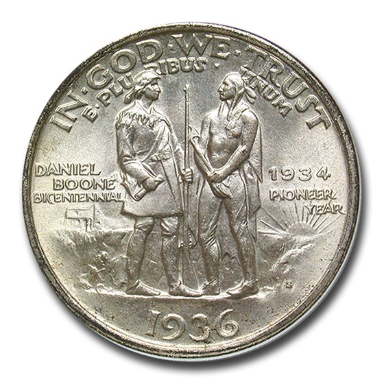 1936-S Boone Commemorative Half Dollar MS-66 NGC 1936-S Boone Commemorative Half Dollar MS-66 NGC