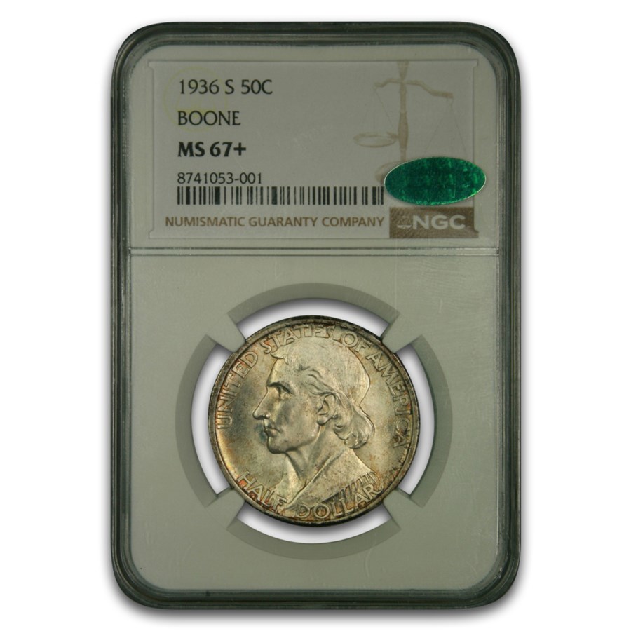 1936-S Boone Commemorative Half Dollar MS-67+ NGC CAC