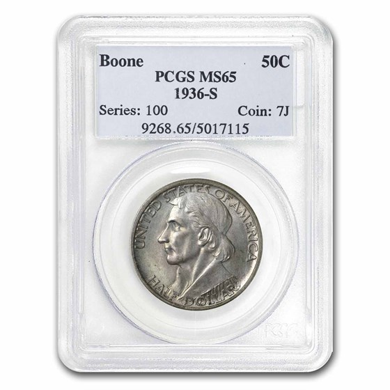 1936-S Boone Half Dollar MS-65 PCGS 1936-S Boone Half Dollar MS-65 PCGS