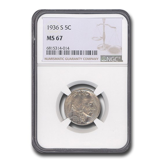 1936-S Buffalo Nickel MS-67 NGC 1936-S Buffalo Nickel MS-67 NGC