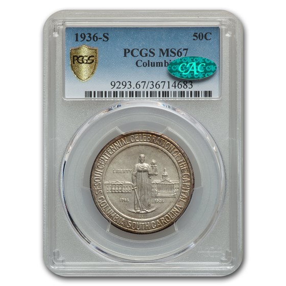 1936-S Columbia, SC Half Dollar Commem MS-67 PCGS CAC 1936-S Columbia, SC Half Dollar Commem MS-67 PCGS CAC